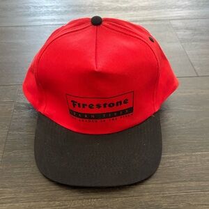Vintage Firestone Farm Tires Rope Brim Hat Trucker Snap Back Hat